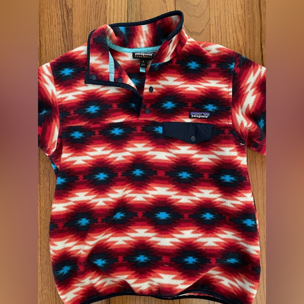 Patagonia synchilla wild desert snap-t fleece pullover western aztec small